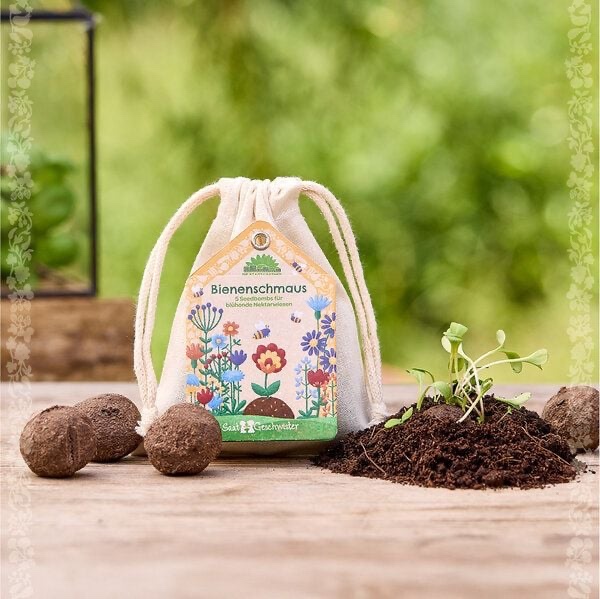 Bienenschmaus I Blumen für Bienen I Samenbomben mit Saatgut für Bienen I Seedbombs I Geschenk für den Garten