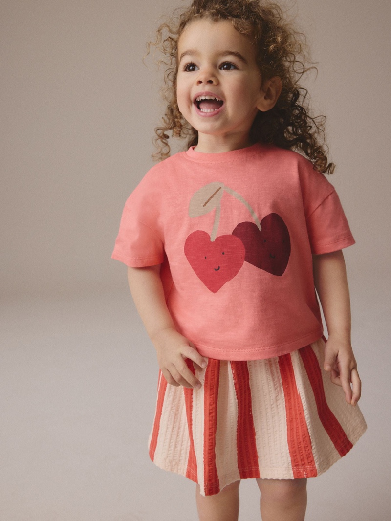 Cherry Pink - Short Sleeve Skirt Set (3mths-7yrs)