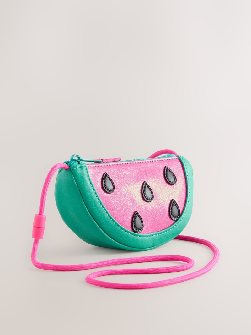 Pink/Green - Cross-Body Novelty Watermelon Bag