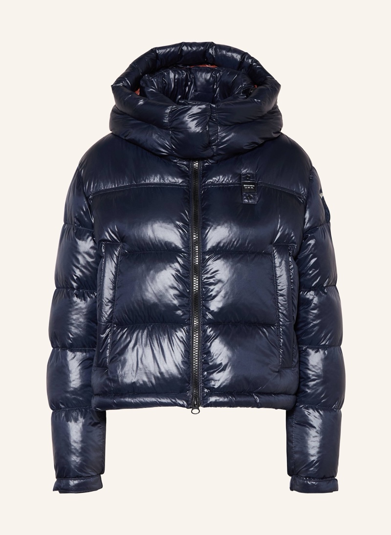 Blauer Steppjacke GLORIA mit abnehmbarer Kapuze