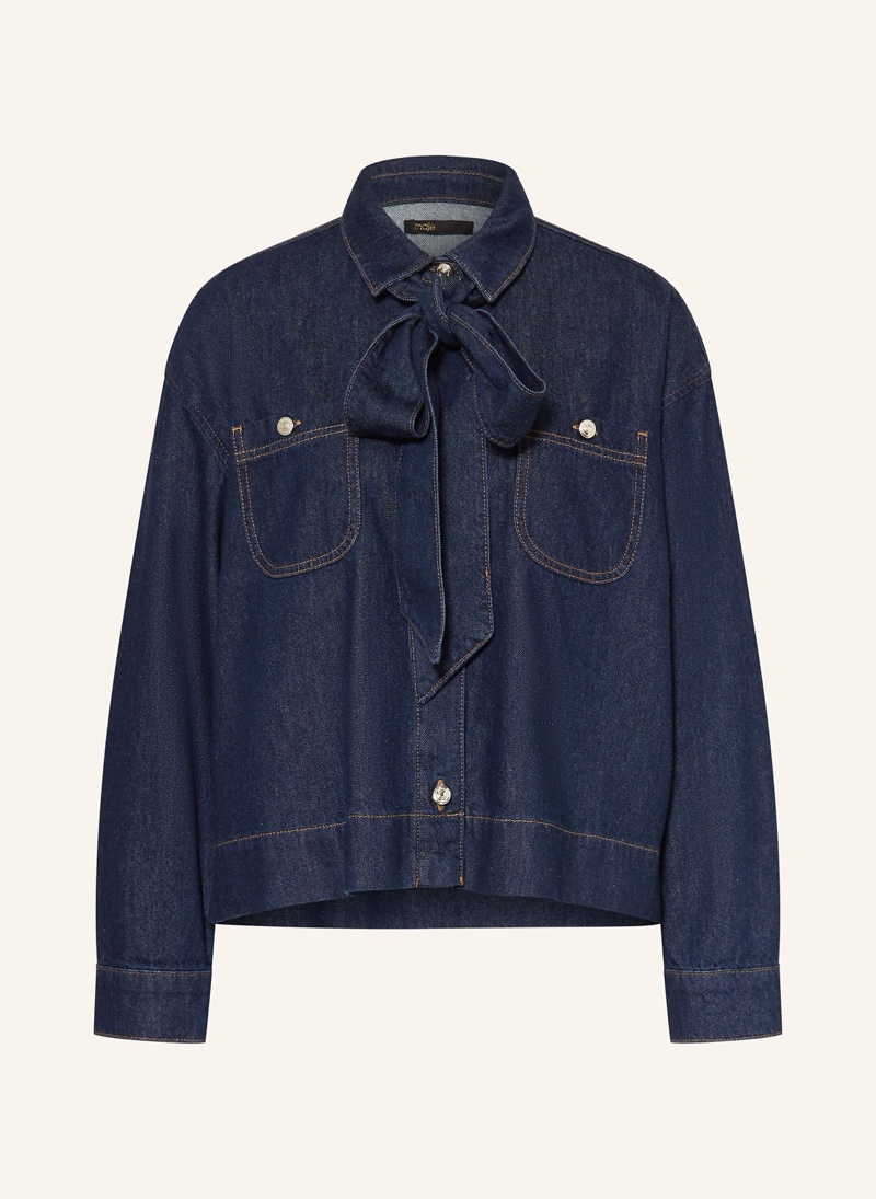 maje Jeansbluse mit abnehmbarer Schluppe