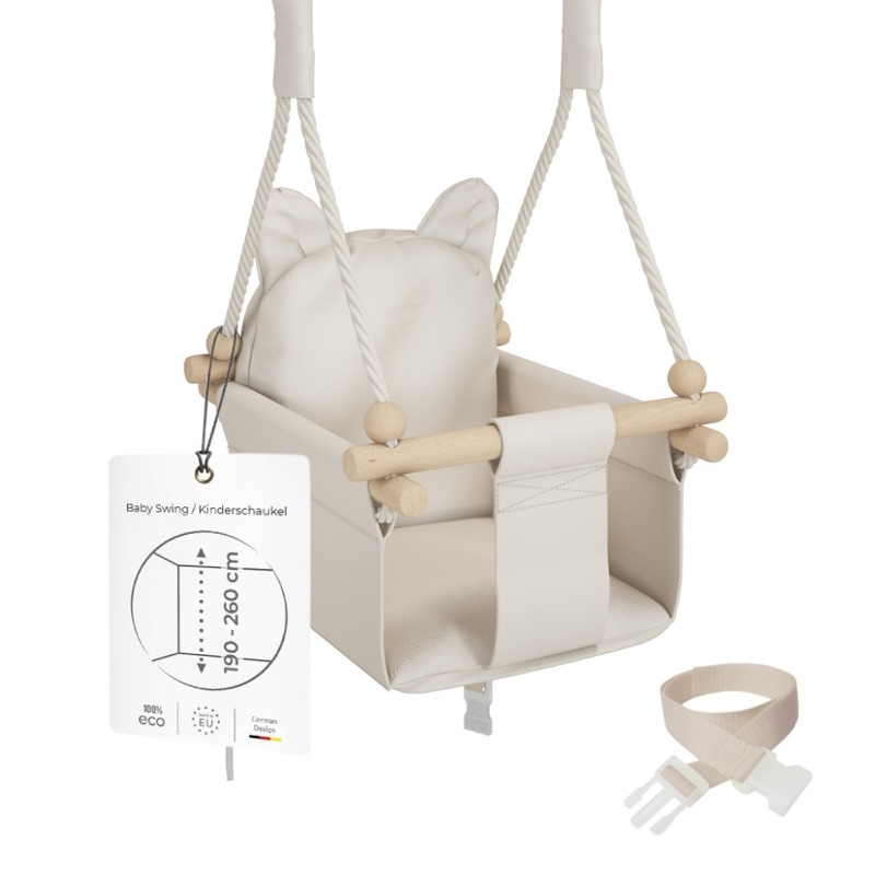 MAMOI® Babyschaukel, Baby schaukel Indoor Outdoor, Kinderschaukel aus Holz, Holzschaukel für Kinder, Schaukeln für türrahmen, Swing, Kleinkinderschaukel ab 1 jahr für Kinderzimmer - Mamoi.me
