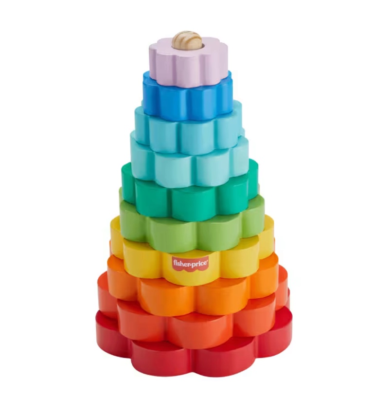 FISHER-PRICE HXT77 Fisher-Price Buntes Holz-Ringstapelset