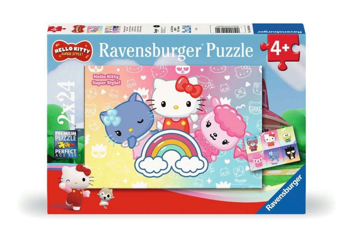 RAVENSBURGER 12001034 Kinderpuzzle 2 x 64 Teile Hello Kitty - Die besten Freunde