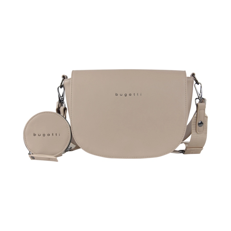 Schultertasche mit kleiner Tasche am Schulterriemen in beige